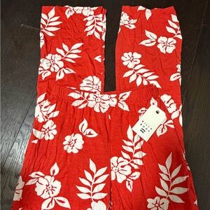 Billabong Orange and White Floral Pants
